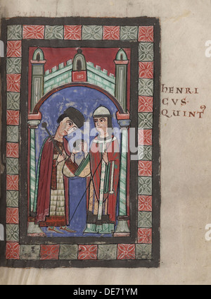 L'empereur Henri V, et de Mathilde d'Angleterre à la fête de mariage à Mayence le 7 janvier 1114, 1114. Artiste : Anonyme Banque D'Images