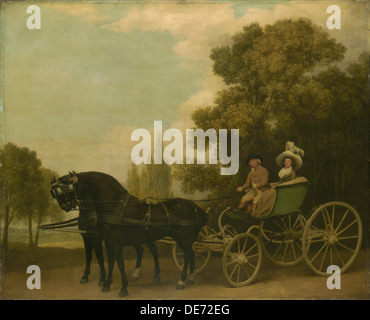 Un homme conduisant une dame dans une Phaeton, 1787. Artiste : George Stubbs (1724-1806) Banque D'Images