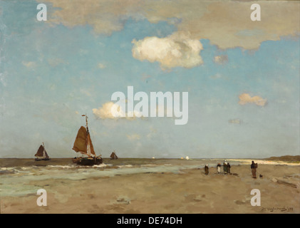 Scène de plage, 1887. Artiste : Weissenbruch, Hendrik Johannes (Jan Hendrik) (1824-1903) Banque D'Images