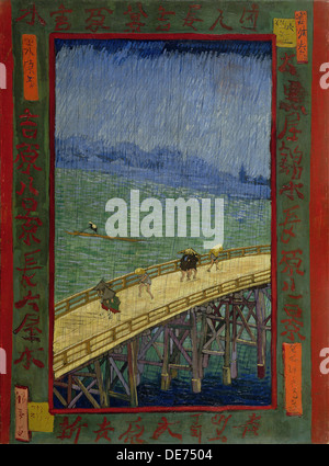 Pont sous la pluie (D'après Hiroshige), 1887. Artiste : van Gogh, Vincent, (1853-1890) Banque D'Images