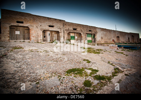 La Tonnara del Secco (Thon fisherie) près de San Vito lo Capo, dans la province de Trapani, en Sicile. Banque D'Images