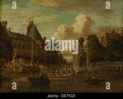 L'arrivée de l'ambassade de la Moscovie à Amsterdam le août 1697, um 1700. Artiste : Storck, Abraham (1635-1710) Banque D'Images