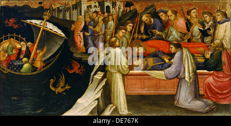 Predella Panel représentant des scènes de la légende de Saint Stephen, 1408. Artiste : Mariotto Di Nardo (actif 1394-1424) Banque D'Images