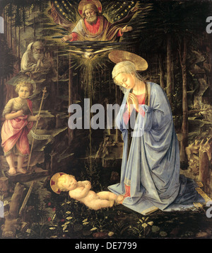 L'Adoration dans la forêt, 1459. Artiste : Fra Filippo Lippi, (1406-1469) Banque D'Images