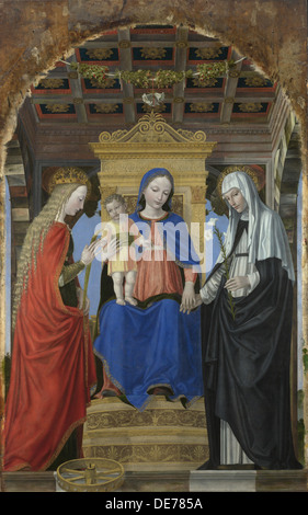 La Vierge et l'Enfant avec sainte Catherine d'Alexandrie et de sainte Catherine de Sienne, c. 1490. Artiste : Ambrogio Bergognone, (1453-1523) Banque D'Images