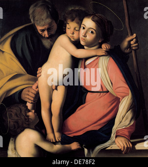 La Sainte Famille avec saint Jean-Baptiste comme un garçon, début du 17e cen.. Artiste : Caravage, Michel-Ange () Julienne Latium Ligurie Lombardie Marches Molise Banque D'Images