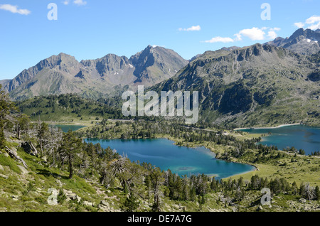 Lacs de montagne dans les Pyrénées françaises Banque D'Images