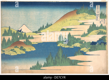 Le lac de Hakone dans la province de Sagami (à partir d'une série 36 vues du Mont Fuji), 1830-1833. Artiste : Hokusai, Katsushika (1760-1849) Banque D'Images