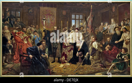 L'Union de Lublin, 1869. Artiste : Jan Matejko, Alojzy (1838-1893) Banque D'Images