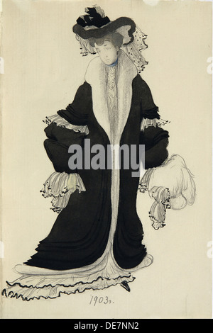 La conception de costumes pour Mme L. Bakst, 1903. Artiste : Bakst, Léon (1866-1924) Banque D'Images