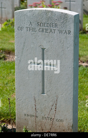 Le cimetière de guerre britannique Cimetière Connaught, Thiepval, bois, Somme France Banque D'Images