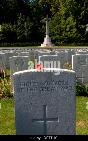 Le cimetière de guerre britannique Cimetière Connaught, Thiepval, bois, Somme France Banque D'Images