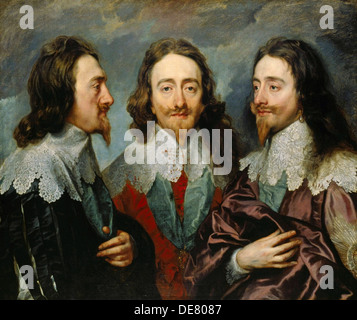 Charles Ier, roi d'Angleterre (1600-1649), à partir de trois angles (la Triple Portrait), 1636. Banque D'Images