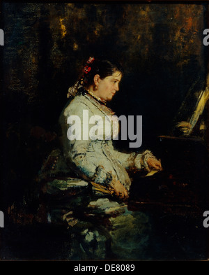 Femme à un grand piano, 1880. Artiste : Ilia Efimovitch Répine, (1844-1930) Banque D'Images