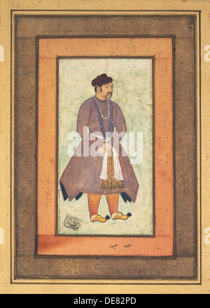 Portrait d'Akbar (1542-1605), empereur moghol, seconde moitié du 16ème siècle. Banque D'Images