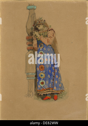 Kupava. La conception de costumes pour l'opéra Snow Maiden par N. Rimsky-Korsakov, 1885. Artiste : Vasnetsov, Viktor Mikhaïlovitch (1848-1926) Banque D'Images