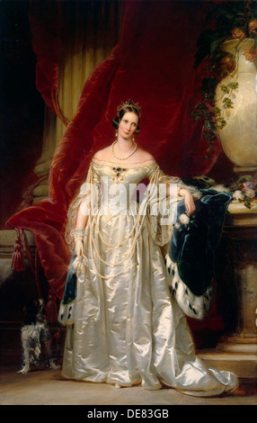 Portrait de l'impératrice Alexandra Fiodorovna (Charlotte de Prusse), 1840. Banque D'Images