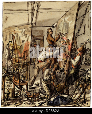 "Dans un studio d'artiste', années 1820. Artiste : Anon Banque D'Images