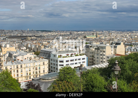 Vue sur Paris depuis la Butte Montmartre. France Banque D'Images