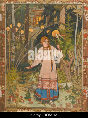 Vasilisa la belle (Illustration pour le livre Vasilisa le beau), 1900. Artiste : Bilibin, Ivan Iakovlevitch (1876-1942) Banque D'Images