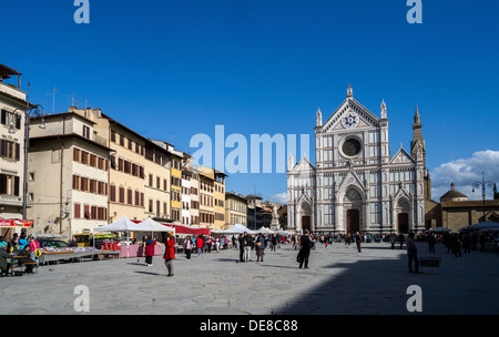 Basilica di Sanrta Croce, la principale église franciscaine à Florence, Italie Banque D'Images