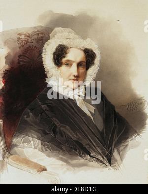 Portrait de la Comtesse Anna Vladimirovna Bobrinskaya (1769-1846), 1837. Artiste : Hau (Gau), Vladimir Ivanovitch (1816-1895) Banque D'Images