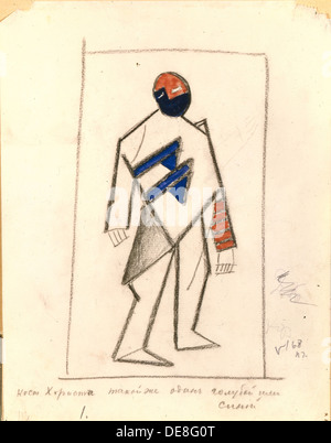 Choriste. La conception de costumes pour l'opéra victoire sur le soleil après A. Kruchenykh, 1913. Artiste : Kasimir Severinovitch Malevitch, (1878-1935) Banque D'Images