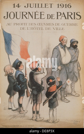 Journée de Paris. 14 juillet 1916, 1916. Artiste : Poulbot Francisque (1879-1946), Banque D'Images