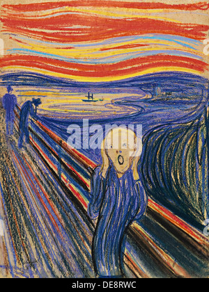 Le cri, 1895. Artiste : Munch, Edvard (1863-1944) Banque D'Images