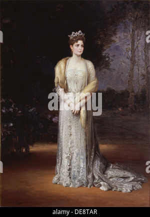 Portrait de l'impératrice Alexandra Fedorovna de Russie (1872-1918), l'épouse du tsar Nicolas II, 1914. Artiste : Veber, Jakov Jakovlevich (1870-après 1941) Banque D'Images