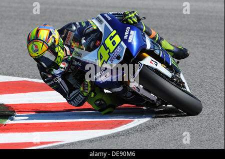 San Marino, Italie. 13 sept., 2013. MotoGP de Saint-Marin. Valentino Rossi (Yamaha Factory Racing) pendant les séances pratiques dans le circuit de Misano. Credit : Action Plus Sport Images/Alamy Live News Banque D'Images