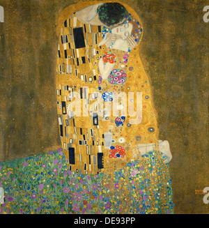 Le Baiser, 1907-1908. Artiste : Klimt, Gustav (1862-1918) Banque D'Images