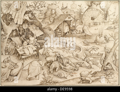 L'acédie (paresse) de la série Les sept péchés capitaux, 1557. Artiste : Bruegel (Brueghel), Pieter, l'ancien (ca 1525-1569) Banque D'Images