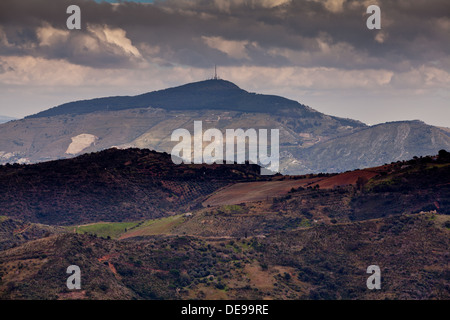 La campagne de la région près de Ségeste dans la province de Trapani, en Sicile. Banque D'Images