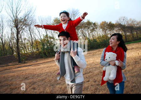 À l'automne de la famille Banque D'Images