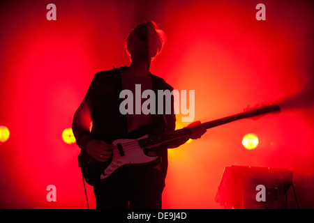 Jack Freeman de Jagwar Ma effectue live au pique-nique électrique 2013 Banque D'Images