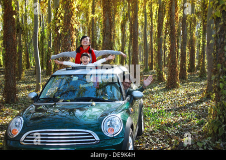 À l'automne de la famille Banque D'Images