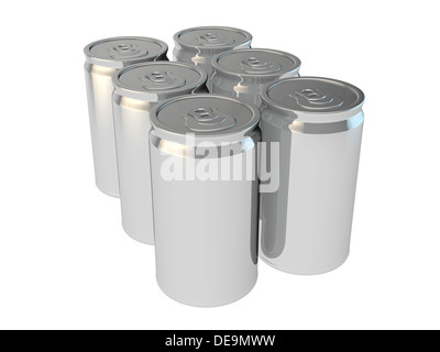 L'emballage vide 3D render of drinking soda ou canettes de bière Banque D'Images