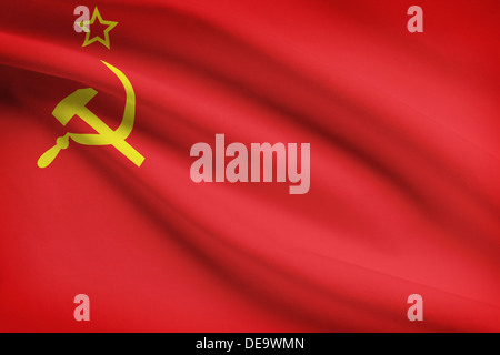 Drapeau de l'URSS dans le vent. Partie d'une série. Banque D'Images
