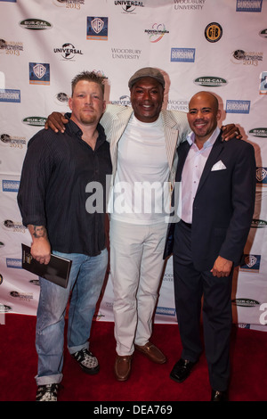 Sur le tapis rouge à la Burbank International Film Festival avec Christopher Rey, Christopher Judge et Gerald Webb Banque D'Images