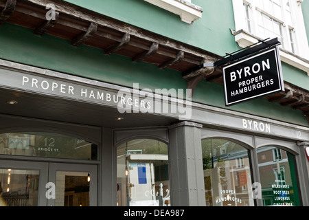 Byron Hamburgers bon restaurant à Cambridge, Angleterre Banque D'Images