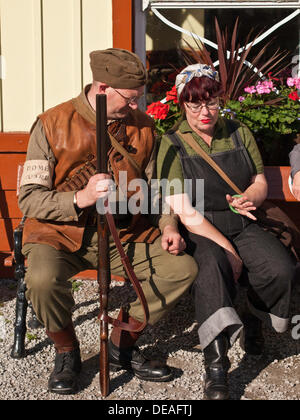 Bolton Abbey, Yorkshire, Royaume-Uni, le 14 septembre 2013, 1940 fin de semaine. © Sue Burton/Alamy Live News Banque D'Images