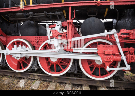 Roues vieille locomotive à vapeur Banque D'Images