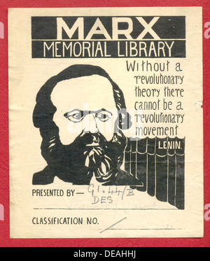 Ex-libris pour Marx Memorial Library Banque D'Images