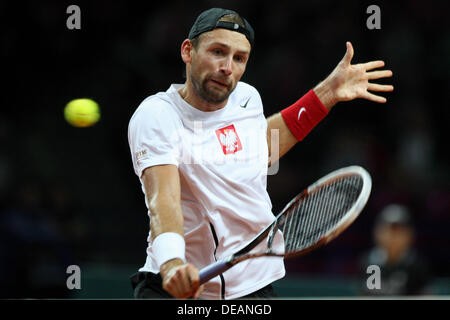 Varsovie, Pologne. 15 septembre 2013. Groupe mondial de la Coupe Davis, play-off, Polska - Australie Grand Chelem, Lukasz (POL), fot. Tomasz Jastrzebowski / Foto Olimpik Crédit : Cal Sport Media/Alamy Live News Banque D'Images