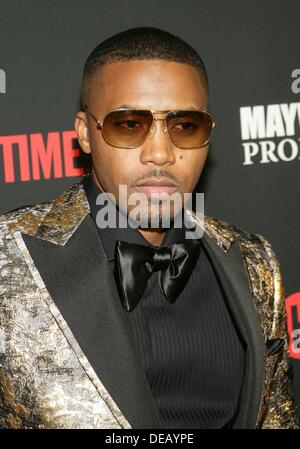 Las Vegas, NV. 14e Août, 2013. Arrivées à Nas pour Floyd Mayweather Jr. vs Saul Canelo Alvarez Pre-Fight Parti, MGM Grand Garden Arena, Las Vegas, NV le 14 septembre 2013. © James Atoa/Everett Collection/Alamy Live News Banque D'Images