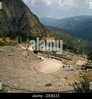 Ruines du théâtre de Delphes, Grèce. Banque D'Images