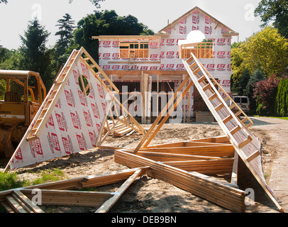 Nouvelle maison avec couvercle papier de l'humidité Banque D'Images