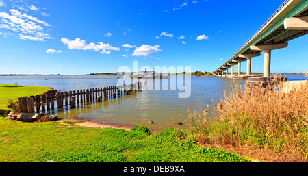 Pont de l'île Hindmarsh à Goolwa sur la rivière Murray en Australie du Sud Banque D'Images