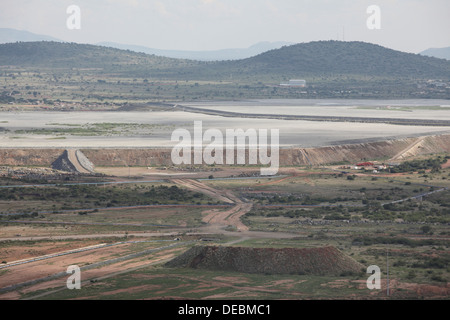 Barrage de stériles à Potgietersrus mine de platine, Limpopo, Afrique du Sud, Banque D'Images